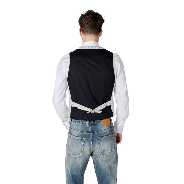 Gianni Lupo Black Linen Waistcoat