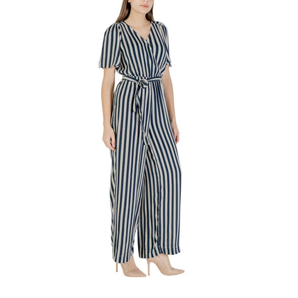 ICHI Blue Viscose Jumpsuit