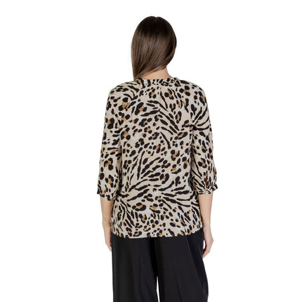 ICHI Beige Viscose Blouse