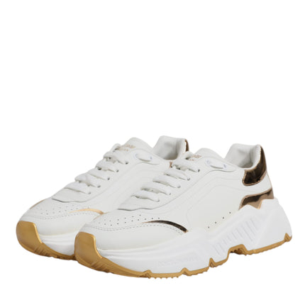 Dolce & Gabbana White Gold Daymaster Low Top Sneakers Shoes