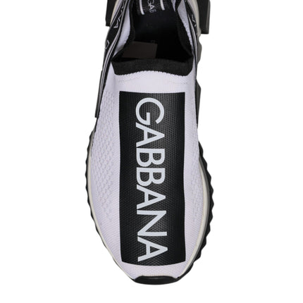 Dolce & Gabbana Black White Slip On Sorrento Sneakers Shoes