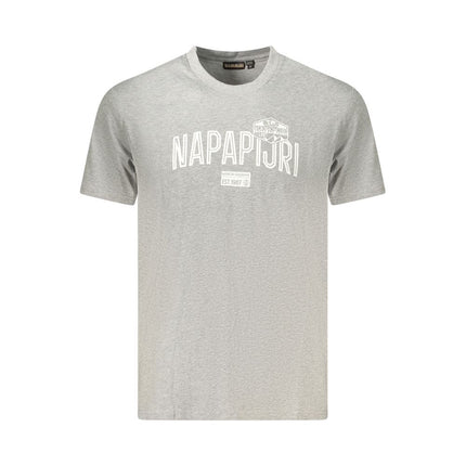 Napapijri Grigio Cotton Men T-Shirt