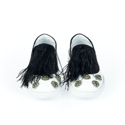 Mr&Mrs Italy Black Leather Women Slip-On Shoe