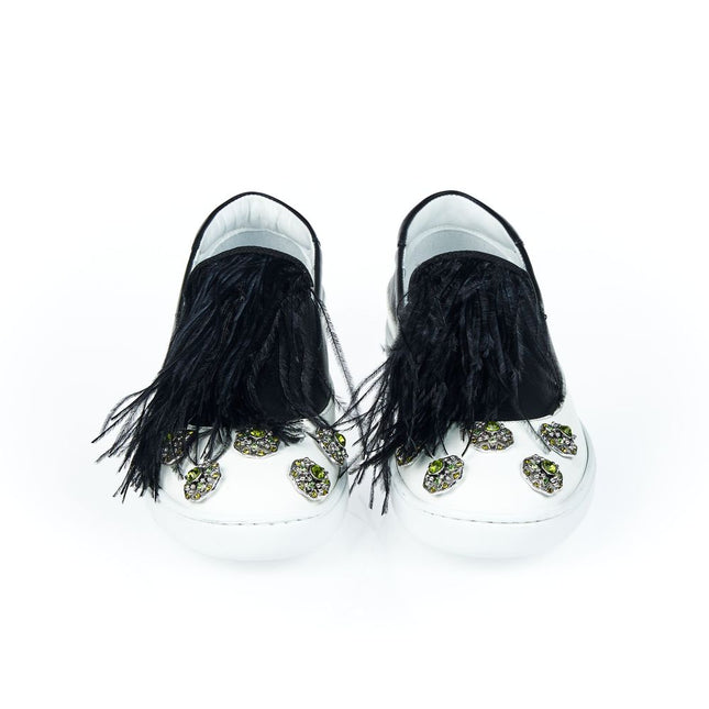 Mr&Mrs Italy Black Leather Women Slip-On Shoe