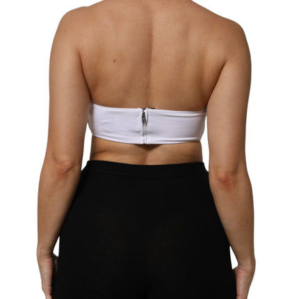 Dolce & Gabbana White Nylon Blend Bandeau Strapless Tube Top