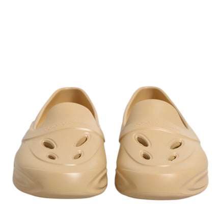 Dolce & Gabbana Beige Rubber Slides Low Top Sneakers Shoes