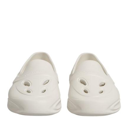 Dolce & Gabbana White Rubber Slides Low Top Sneakers Shoes