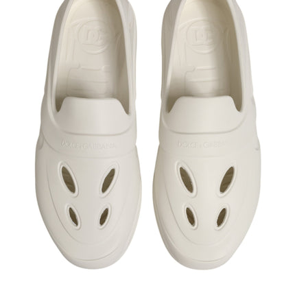 Dolce & Gabbana White Rubber Slides Low Top Sneakers Shoes