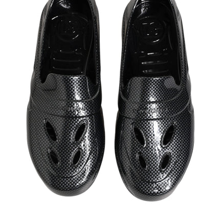 Dolce & Gabbana Black Rubber Slides Low Top Sneakers Shoes