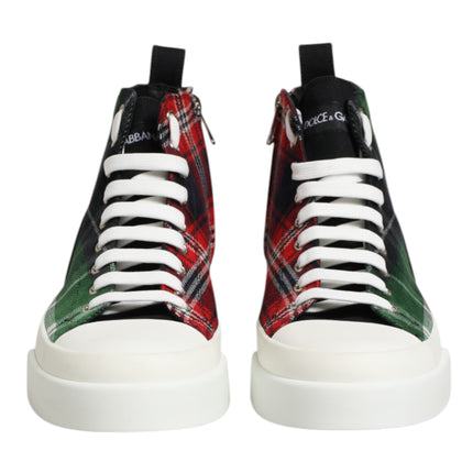 Dolce & Gabbana Multicolor Cotton High Top Men Sneakers Shoes