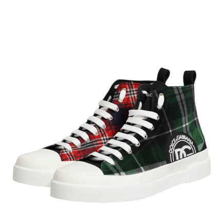 Dolce & Gabbana Multicolor Cotton High Top Men Sneakers Shoes