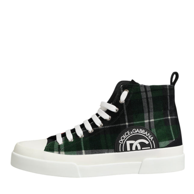 Dolce & Gabbana Multicolor Cotton High Top Men Sneakers Shoes
