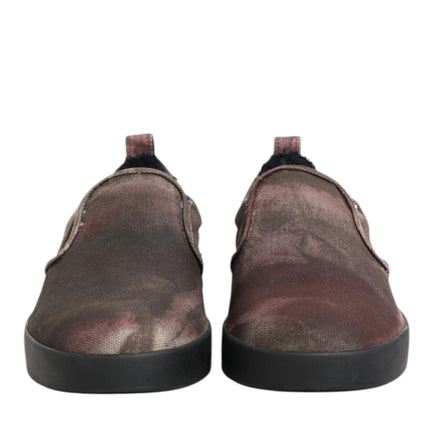 Dolce & Gabbana Multicolor Cotton Low Top Slip On Men Sneakers Shoes