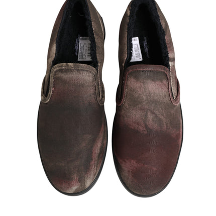 Dolce & Gabbana Multicolor Cotton Low Top Slip On Men Sneakers Shoes