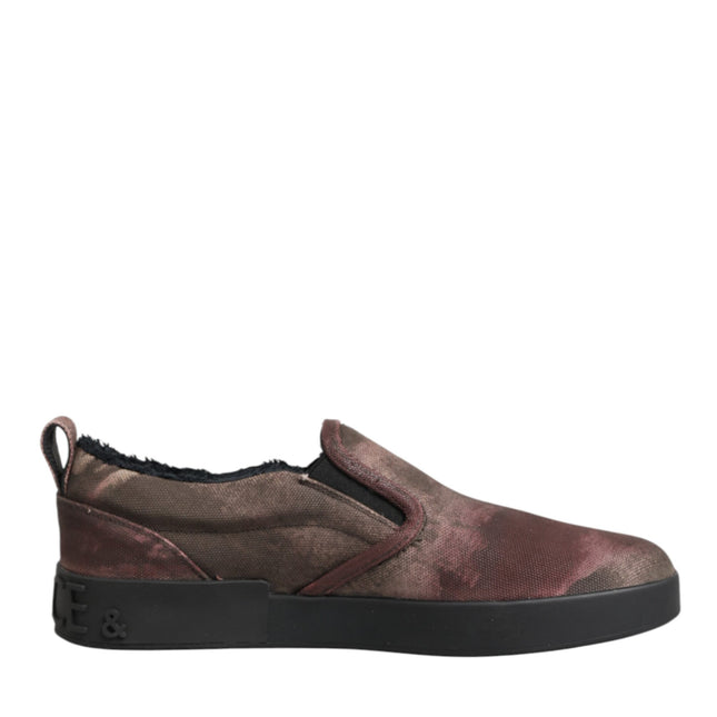 Dolce & Gabbana Multicolor Cotton Low Top Slip On Men Sneakers Shoes