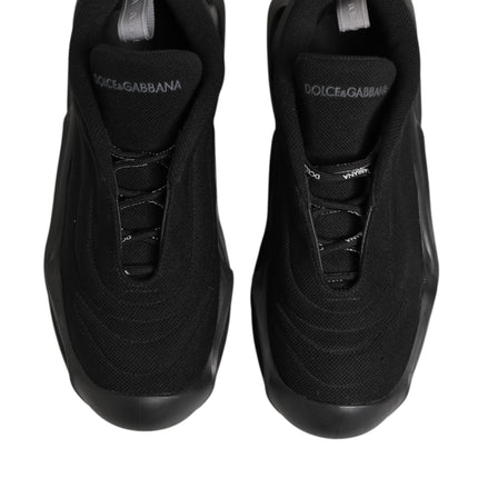 Dolce & Gabbana Black Lace Up Wave Low Top Men Sneaker Shoes
