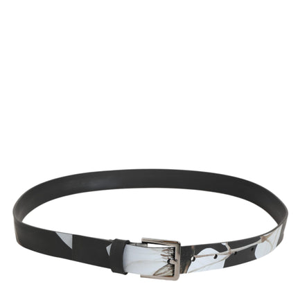 Dolce & Gabbana Multicolor PVC Floral Silver Buckle Men Belt