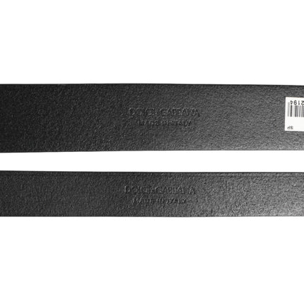Dolce & Gabbana Black Double Strap Leather Brass Buckle Belt