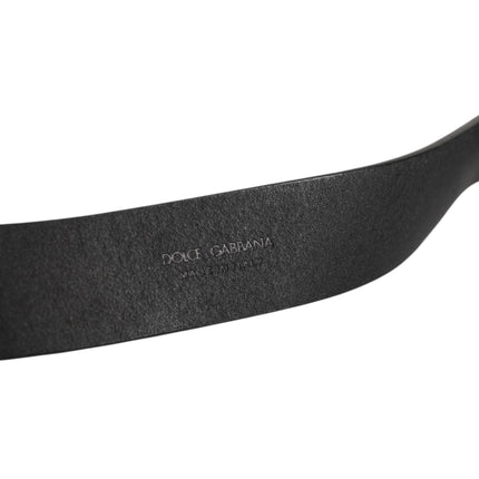 Dolce & Gabbana Black Leather Metal Buckle Classic Men Belt