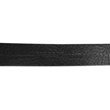 Dolce & Gabbana Black Leather Classic Metal Logo Buckle Belt