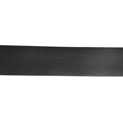 Dolce & Gabbana Black Leather Side Rings Brass Buckle Belt