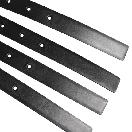 Dolce & Gabbana Black Leather 4-Strap Metal Multi-Buckle Belt