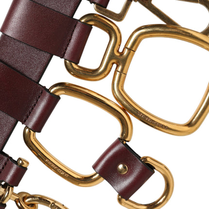 Dolce & Gabbana Brown Key Ring Clip Attachments Buckle Belt