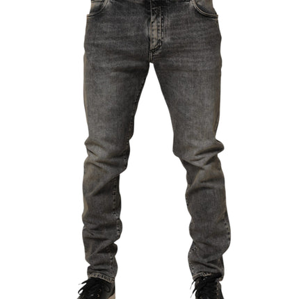 Dolce & Gabbana Gray Cotton Stretch Slim Fit Men Denim Jeans