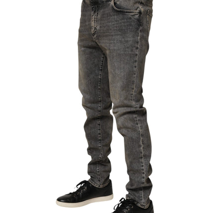 Dolce & Gabbana Gray Cotton Stretch Slim Fit Men Denim Jeans