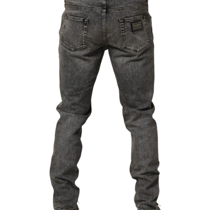 Dolce & Gabbana Gray Cotton Stretch Slim Fit Men Denim Jeans