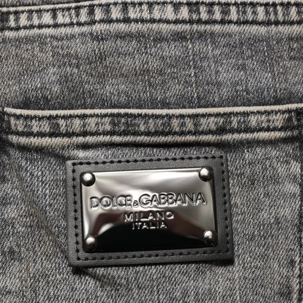 Dolce & Gabbana Gray Cotton Stretch Slim Fit Men Denim Jeans