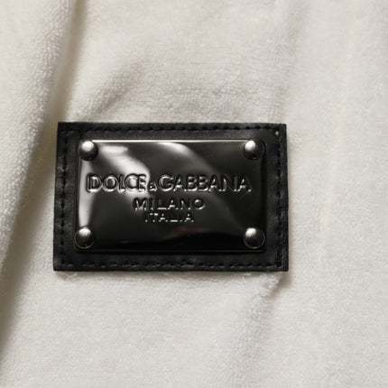 Dolce & Gabbana White Cotton Logo Plaque Men Bermuda Shorts