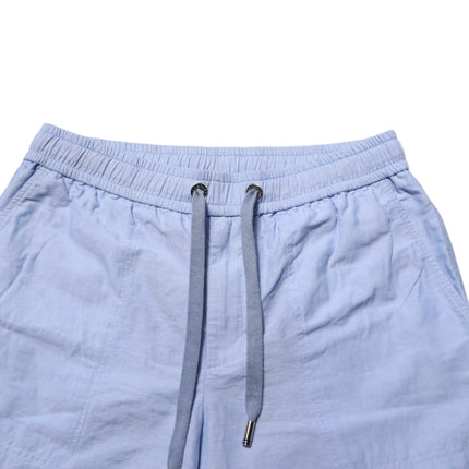 Dolce & Gabbana Light Blue Linen Mid Waist Men Bermuda Shorts