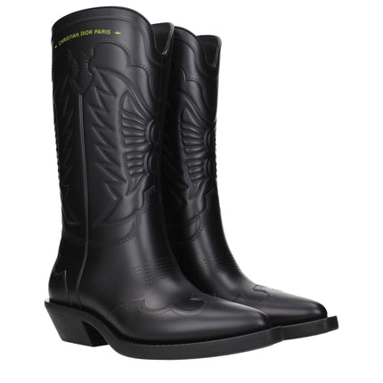 Christian Dior Black Cotton Boots