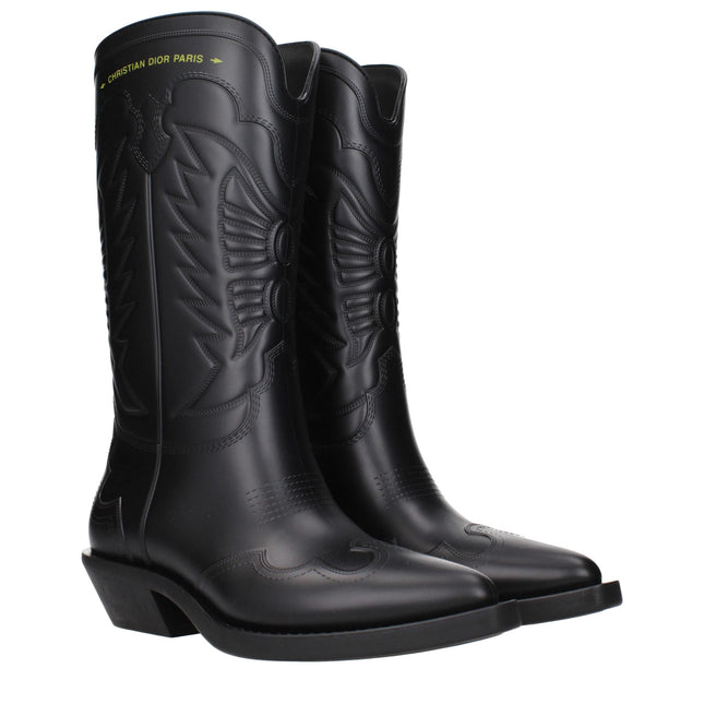 Christian Dior Black Cotton Boots