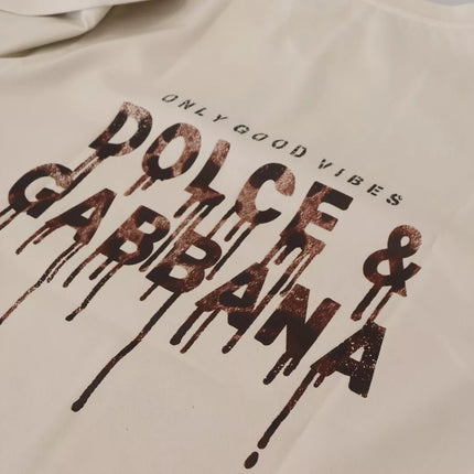 Dolce & Gabbana Ivory Cotton Ivory Printed Crewneck