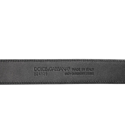Dolce & Gabbana Black Exotic Leather Metal Logo Buckle Belt