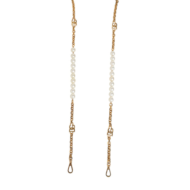 Dolce & Gabbana Black Leather Gold Chain Bag Accessory Shoulder Strap