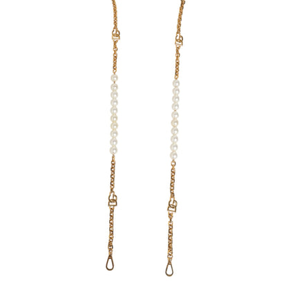 Dolce & Gabbana Black Leather Gold Chain Bag Accessory Shoulder Strap