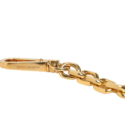 Dolce & Gabbana Black Leather Gold Chain Bag Accessory Shoulder Strap