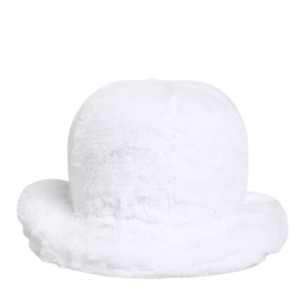 Dolce & Gabbana White Modacrylic Fur Bucket Men Capello Hat