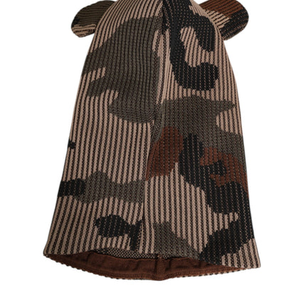 Dolce & Gabbana Multicolor Camouflage Balaclava Mask Men Cap One Size Hat