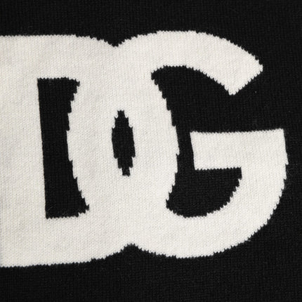 Dolce & Gabbana Black D&G Logo Cashmere Knitted Men One Size Scarf