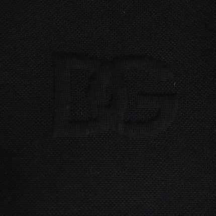 Dolce & Gabbana Black Lace Stole Knitted DG Logo Men One Size Scarf
