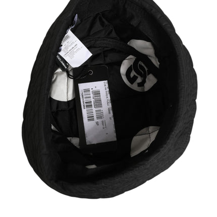 Dolce & Gabbana Black Nylon Quilted Bucket Men Capello Hat