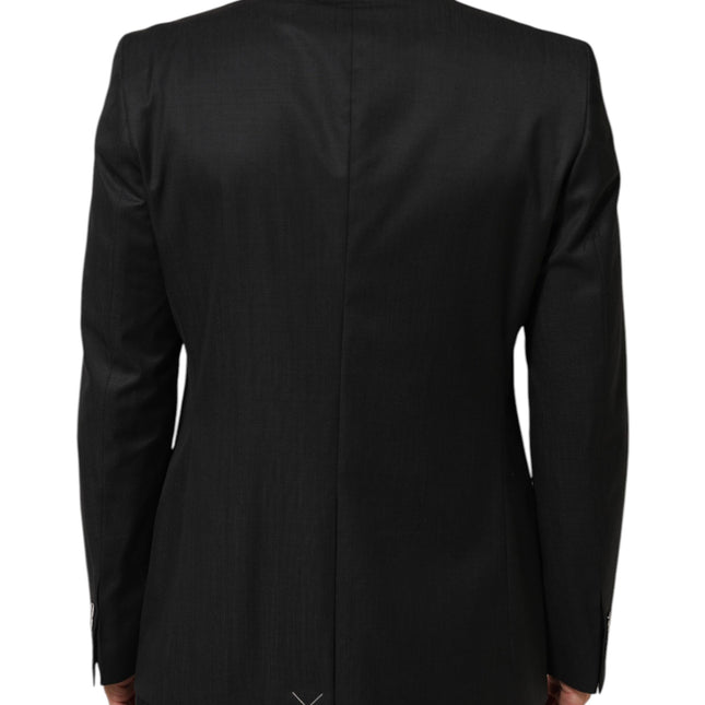 Dolce & Gabbana Black Single Breasted Men Coat MARTINI Blazer