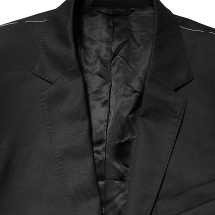 Dolce & Gabbana Black Single Breasted Men Coat MARTINI Blazer