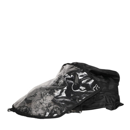Dolce & Gabbana Black PVC Wide Brim Men Bucket Capello Hat
