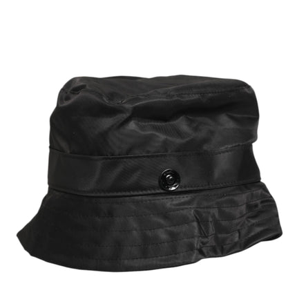 Dolce & Gabbana Black PVC Wide Brim Men Bucket Capello Hat