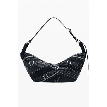 Desigual Nero Poliuretano Women Shoulder Bag